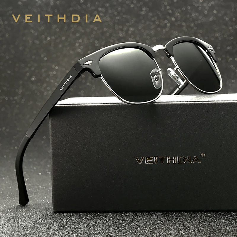 VEITHDIA Retro Sunglasses Unisex Aluminum UV400 Men Polarized Vintage Eyewear Outdoor Driving Women Sun Glasses For Male 6690
