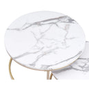 2Pcs Coffee Table Round 2 in 1 End Side Table Desk Nordic Marble Glass Home Sofa Tables Living Room Luxury Side Tables 60CM/80CM