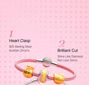ATHENAIE Colorful Wire Charms Bracelet with 925 Sterling Silver CZ Love Heart Clasp for Women Fit Charm Beads DIY Gift