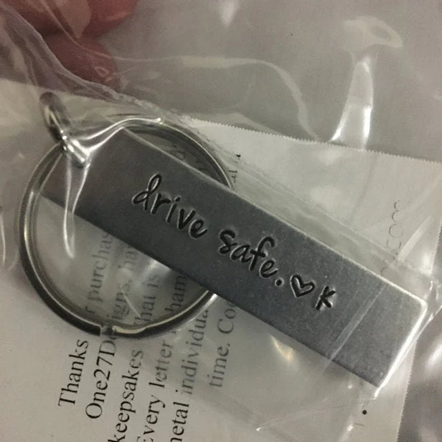 Drive Safe Stainless Steel Keychain Best Friend Keychain Key Ring