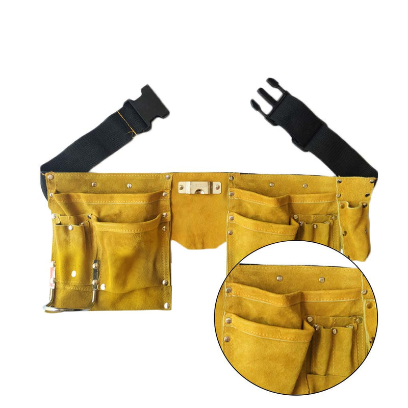 Leather Tool Belt Quick Release Buckle Carpenter Construction Work Apron Tool Storage Pouch Belt