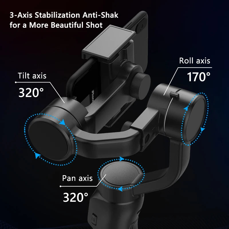 F8 Handheld 3-Axis Gimbal Phone Holder Anti Shake Video Record Stabilizer for Xiaomi iPhone Cellphone Smartphone