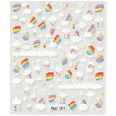 42Model Sticker Nail Decal 3D Adhesive Patch,Smile/Animal/Flower Nail Art Decorations Manicure Sticker Easter Day Design Decal-