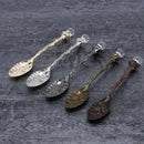 Vintage Coffee Spoon Forest Branch Leaves Cute Teaspoon Crystal Milk Spoon Ice-Cream Sugar Cake Spoon Kitchen Accessories