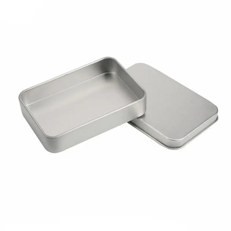 Small Metal Tin Silver Storage Box Case Organizer For Money Coin Candy Key