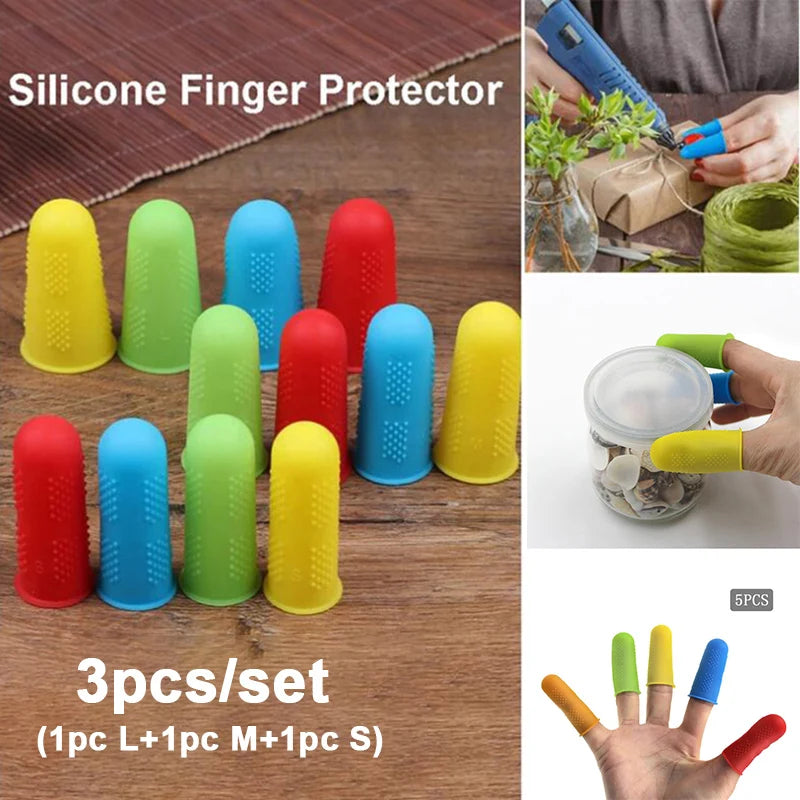Silicone Finger Protector Sleeve Cover Anti-cut Heat Resistant Finger Sleeves Great Cooking Kitchen Tools