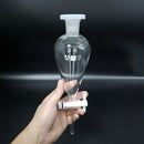 Scheidetrichter Birnenform, eingeschliffener Glasstopfen und Hahn. 10ml-125ml-250ml-500ml-5000ml, Ohne Graduierung, Glashahn
