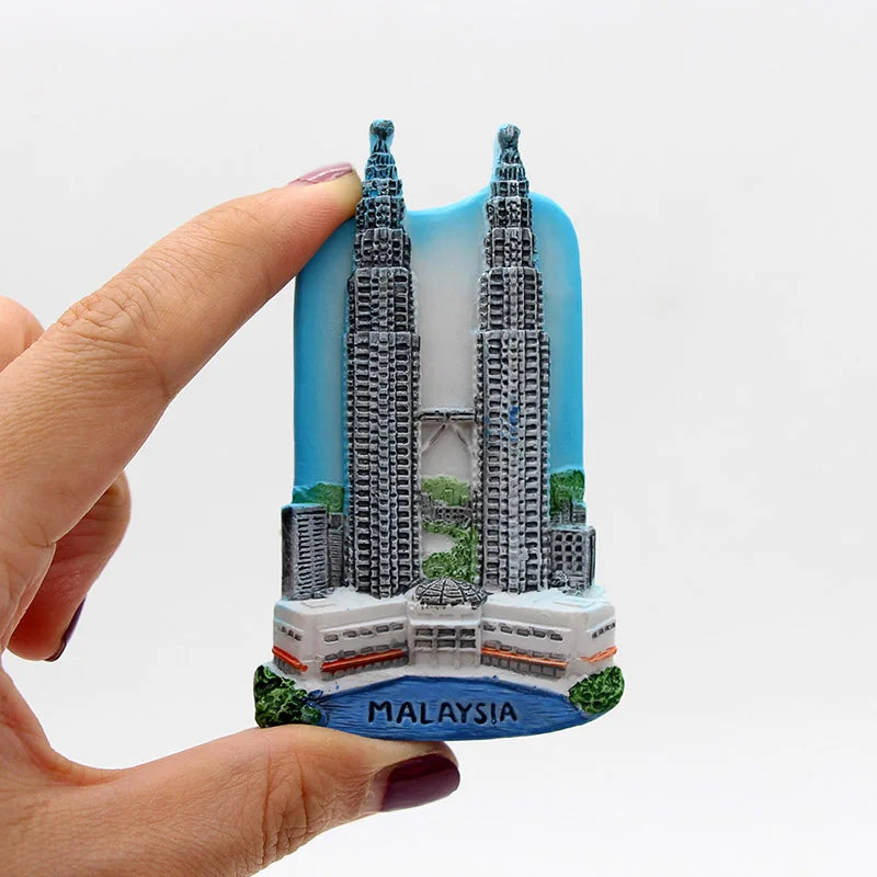 Macao malaysia maldives roma china Shanghai Disneyland Singapore switzerland Taj Mahal india 3d fridge magnets home decoration