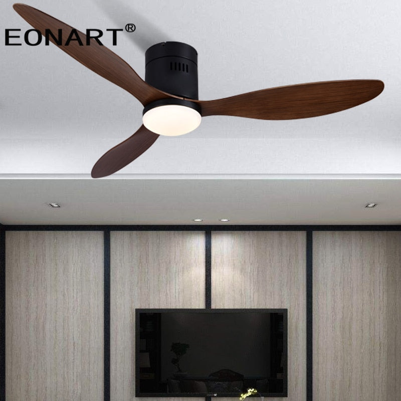 52 Inch Decorative DC Ceiling Fan With Remote Control Without Light Black ABS Ceiling Fans with light 220v Ventilador De Techo