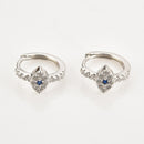 ANDYWEN 925 Sterling Silver CZ Eye Huggies Earrings 7.5mm Mini Hoops Loops Clips Crystal Blue Zircon Fashion 2020 Women Jewelry