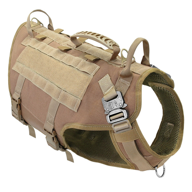 Tactical Dog Harness Military No Pull Pet Harness Vest For Medium Large Dogs Training Hiking Molle Dog Harness With Pouches