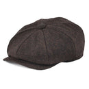 BOTVELA Wool Tweed Newsboy Cap Herringbone Men Women British Gatsby Retro Hat Driver Flat Cap for Male Vintage Herringbone Beret