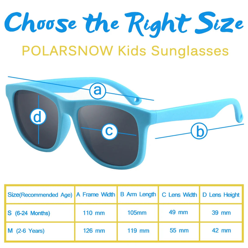 Kids Sunglasses Polarized with Strap for Girls Boys TPEE Flexible Frame UV400 Sun Glasses for Baby Toddler kids 0-2 and 2-8