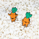 Bodybuilding Carrot Lapel Pin T-back Big muscle Orange vegetables Cartoon carrot Enamel Brooch Bag hat punk Badge Gifts