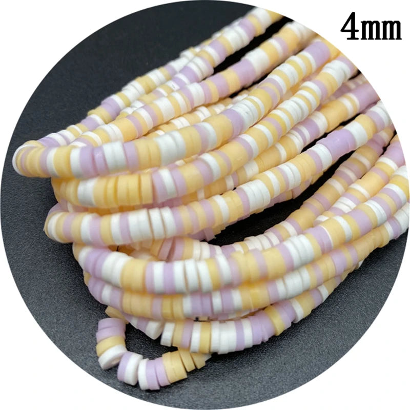 400pcs/Lot 3/4/5/6mm 16inch Round Slice Clay Beads Spacer Beads Polymer Clay Beads For Jewelry Making DIY Handmade Accessories