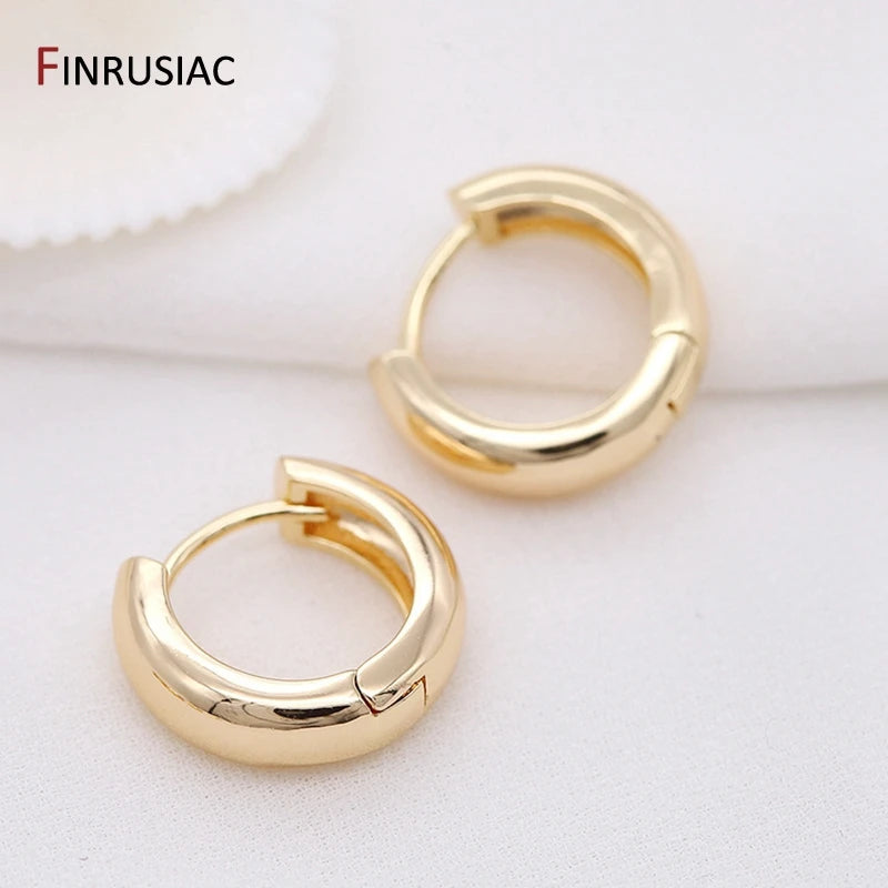 New Fashion Plated Gold Round Earrings For Women Jewellery Simple Hoop Earring Ladies Party Gift