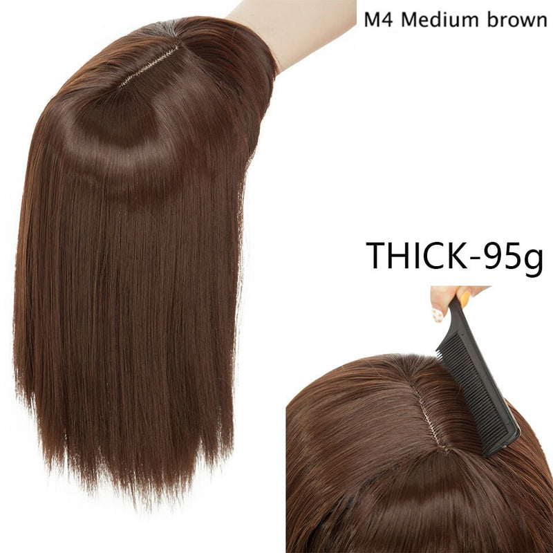 HAIRRO 11Inch Clip In Hair Pieces Straight Hair Extension With Bangs Synthetic 16 Colors Clip In Hair Pieces For Women