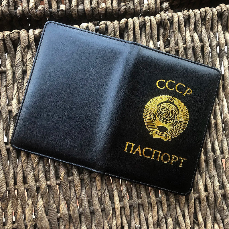 Russia Passport Cover CCCP Soviet Leather Covers for Passports Ussr Passport Holder Men Women Travel Organizer