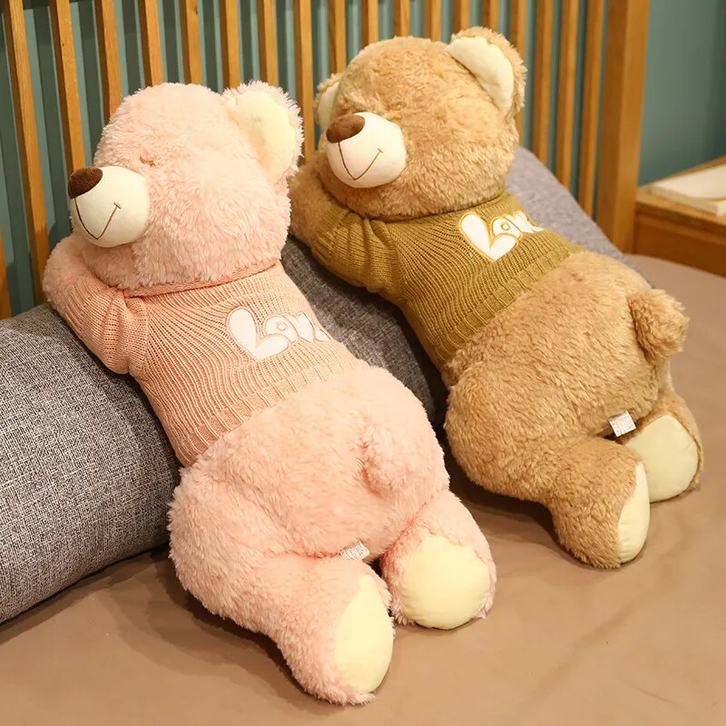 80-100cm Kawaii animal plush Bear With Sweater dolls kids stuffed toys for children soft sleeping Teddy bear pillow