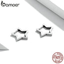 bamoer 925 Sterling Silver Starlike Earrings Star Shape Ear Buckle Minimalist Earrings Daily for Women Fashion Jewelry SCE1136