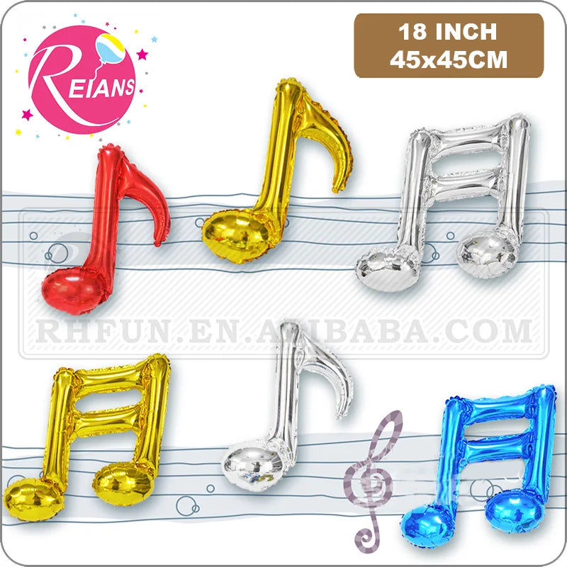 18 inch colorful Music Double notes balloon high school party festa birthday musical notes foil BALLOONS event party supplies