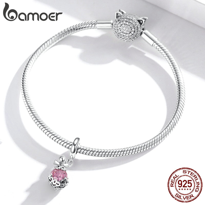 bamoer 925 Sterling Silver Charm for Original DIY Bracelet & Bangle Vintage Perfume Bottle Charms Jewelry Bracelet SCC1734