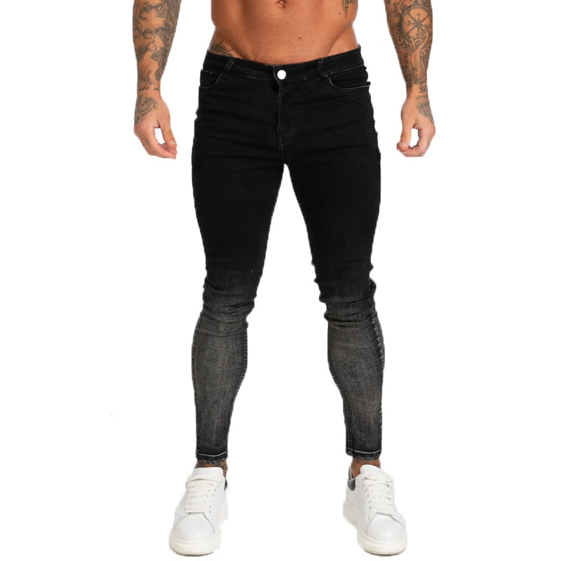 GINGTTO Men Jeans Pants  Slim Fit Super Skinny Jeans for Men Street Wear Hio Hop Ankle Tight Cut Closely to Body Big Size Stretc