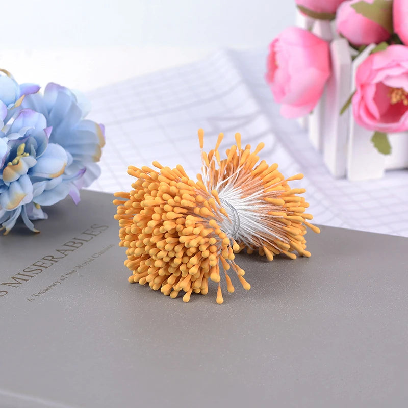 400pcs Mini Stamen Artificial Flower Head Supplies Bundle DIY Cake Christmas Wedding Gifts Box Accessories Wreaths Decoration