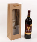 Sichtbare Weinbeutel, feste Papiertüten, weiße Papiertüte mit Klarsichtfenster für Wein-, Blumen-, Geschenkverpackung, Party-, Festival-Geschenkverpackung