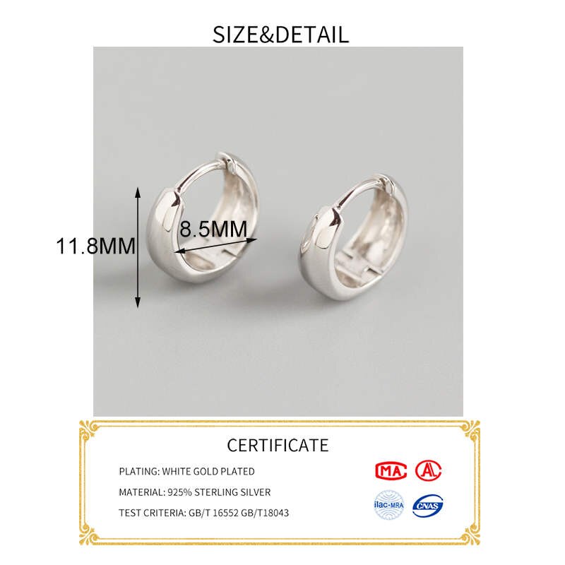 INZATT INS Hot Real 925 Sterling Silve Minimalist  Hoop Earrings For Fashion Women Party Fine Jewelry Classic Accessories Gift