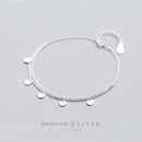 Modian Classic 925 Sterling Silver Round Sequins Double Chain Bracelet for Women Simple Bracelet Korea Style Fine Jewelry Gift
