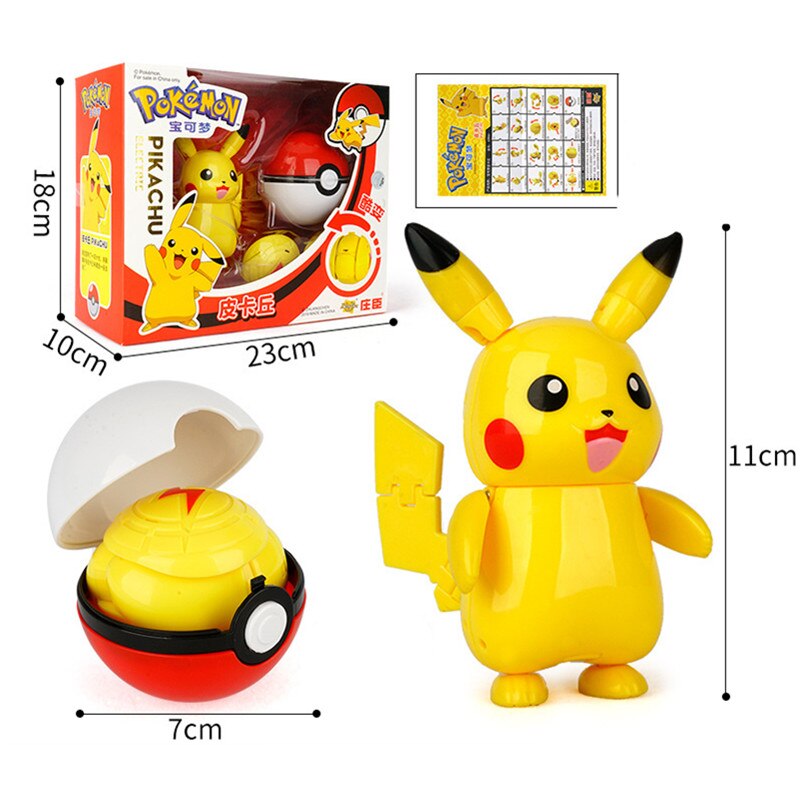 Pokemon Figures Ball Variant Model Pikachu Jenny Turtle Pocket Monsters Action Figure Toy Christmas Gift Box