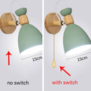 Creative wooden Simple LED wall light Reading Bedroom Bedside Lighting study Children room macaron color wall lamp