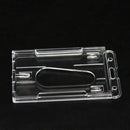 XRHYY  Pack Of 10 Heavy Duty ID Badge Holder Hard Plastic Horizontal & Vertical Clear Holder With Thumb Slots 2-3 ID Card Holder