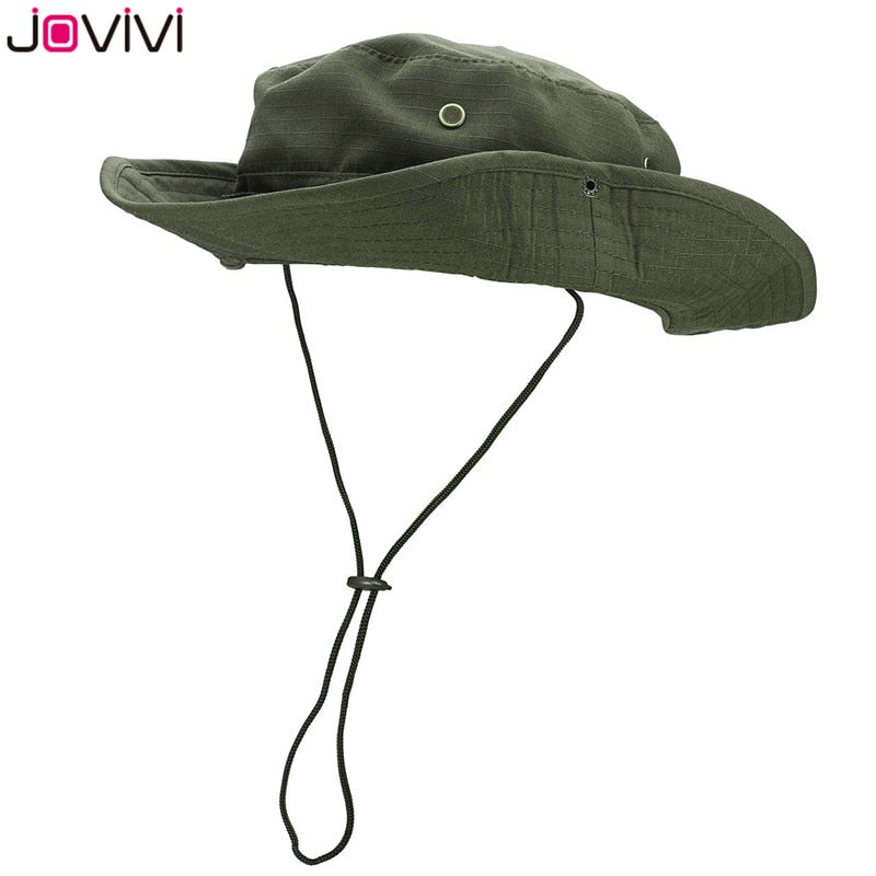 Jovivi Outdoor Boonie Hat Wide Brim Breathable Safari Fishing Hats UV Protection Foldable Military Hat Climbing Summer Hats Caps