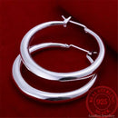 925 Sterling Silver 33mm Big Circle Round Hoop Earring For Women Unusual Earrings 2022 Trend Christmas Jewelry Free Shipping
