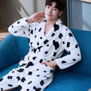 Liebhaber Korallenfleece Robe Herbst Winter Warme Schlafanzug Frauen Männer Verdicken Flanell Bademantel Lounge Nachthemd Hauskleidung Übergröße