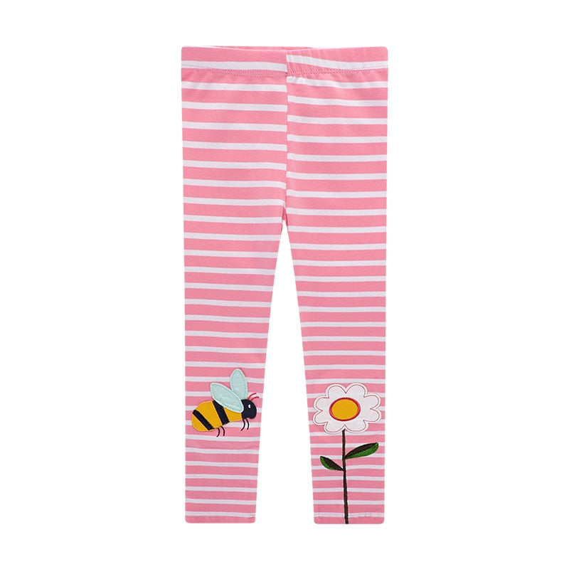 Girls Leggings Stripes Unicorn Pants Kids Cotton Skinny Pants Cartoon Animals Butterfly Print Children Trousers