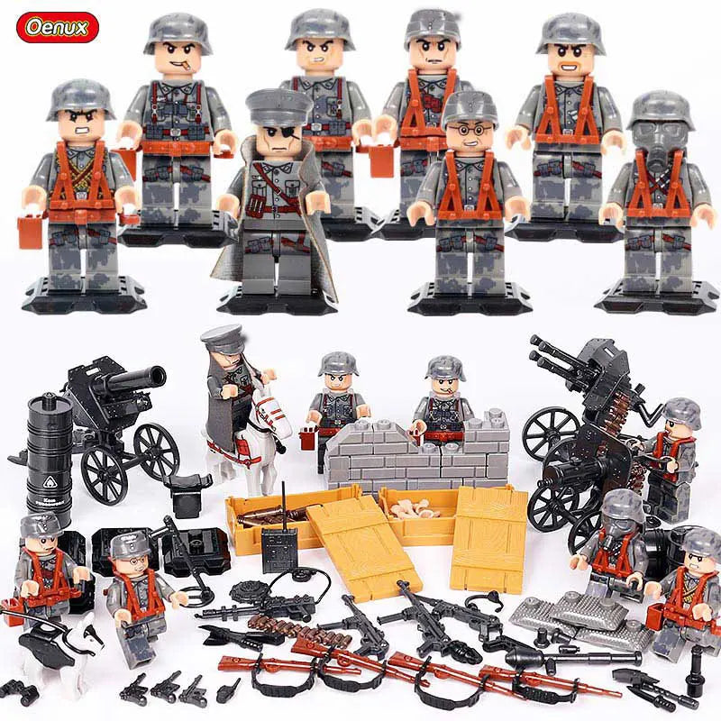 New WW2 Mini Soviet Russian Army Soldiers Figures Military Small Building Block The Battle Of Kursk Military Block Brick MOC Toy