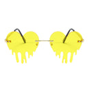 Fashion Tropfendes Herz Sonnenbrille Persönlichkeit Party Brille Rahmenlos