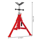SucceBuy Pipe Holding Stand with Roller Head V-Head Folding Tripod Jack 12 inch Capacity Pipe working Supporting Clamped Tool
