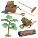 Home Decoration Accessory Fruit Tree Farm Tools House Models Garden Landscape Scenery Miniature Action Figures Toys for children