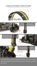 FormulaMod NCK2 Series PSU Extension Cable Kit , Solid Color Cable Mix Combo 300mm ATX24Pin PCI-E8Pin CPU8Pin With Combs