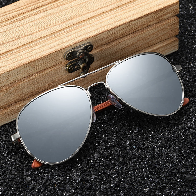 GM Brand Designer Sun Glasses for Women Red Wood Leg With Metal Frame Sunglasses Men Women Wooden Sunglass S2801