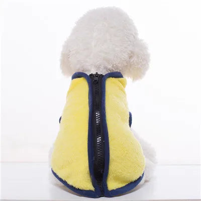 6 Colors Double-side Fleece Dog Clothes Warm Coat Vest Winter Soft High Collar Sweater Jacket With Zipper Pet Clothes Apparel XL