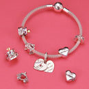 bamoer S925 Silver Wedding Day Pumpkin Car Metal Charm fit Original Snake Bracelet Crown with Heart Beads Jewelry Making BSC270