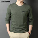 Hochwertiges neues T-Shirt Herren Logo 2023 Modemarke Designer Langarm Slim Fit Unifarbene Oberteile Freizeit Herren Kleidung