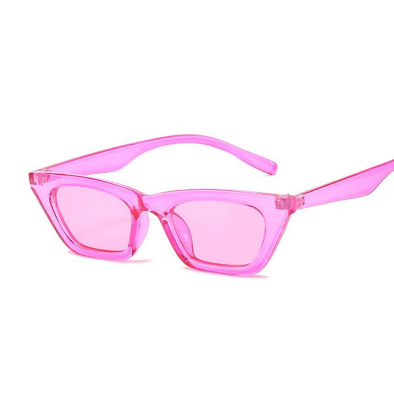 Vintage Cat Eye Sunglasses Woman Retro Shades Black Sun Glasses Female Fashion Small Frame Mirror Square Oculos De Sol