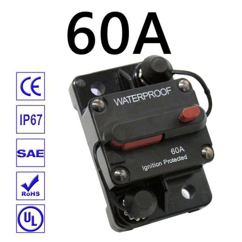 30A 40A 50A 60A 70A 80A 100A 120A 150A 200A 250A 300A AMP Circuit Breaker Fuse Reset 12-48V DC Car Boat Auto Waterproof