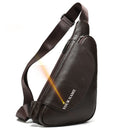 WESTAL Men's Shoulder Bag Men's Genuine Leather Chest Pack Man Sling Messenger Bags Belt Small Crossbody Bags Side Bags for Men
